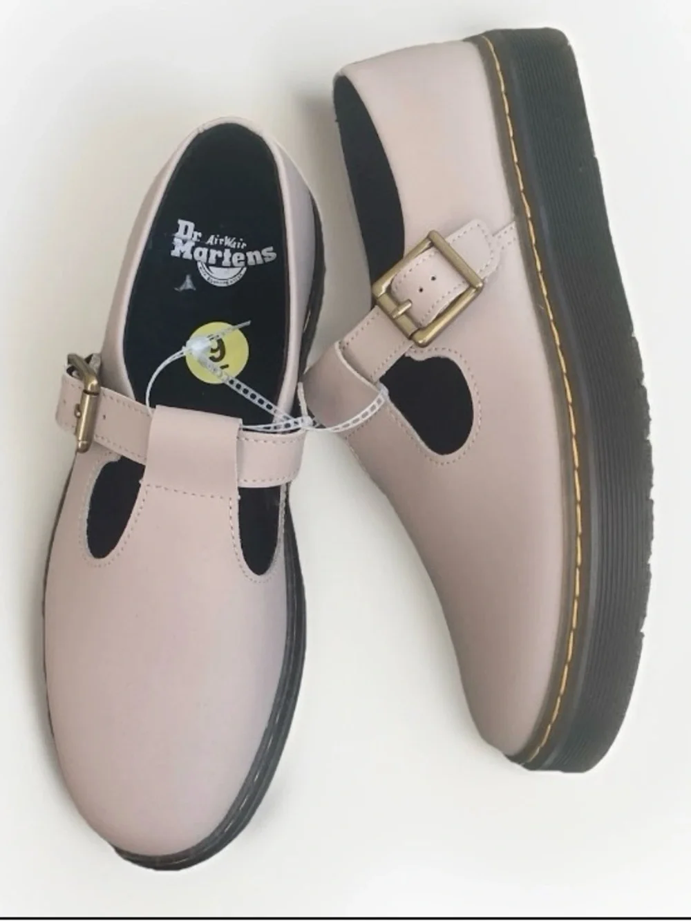 Dr. Martens Taupe Platform Mary Jane Shoes Womens US 9 New